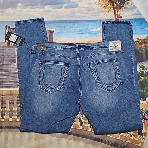 True Religion Rocco Relaxed Skinny Jeans Size 38x33 New - Picture 6 of 6